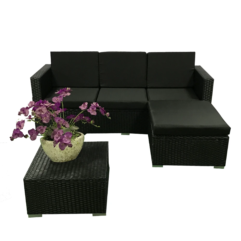 Hot Sell L Shaped Garden Sofa Set Wicker Outdoor Rattan Sofa Set