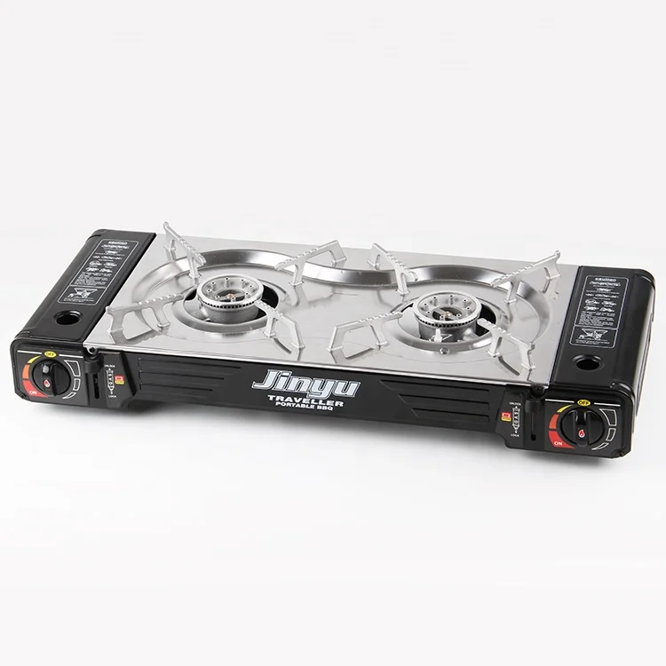 Jinyu Outdoor Gas Cooktops Modernstyled Gas Stove 2 Burn Camp Portable