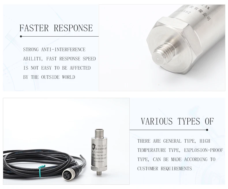 Vs020 Rotating Machinery Industrial Vibration Sensor Petroleum