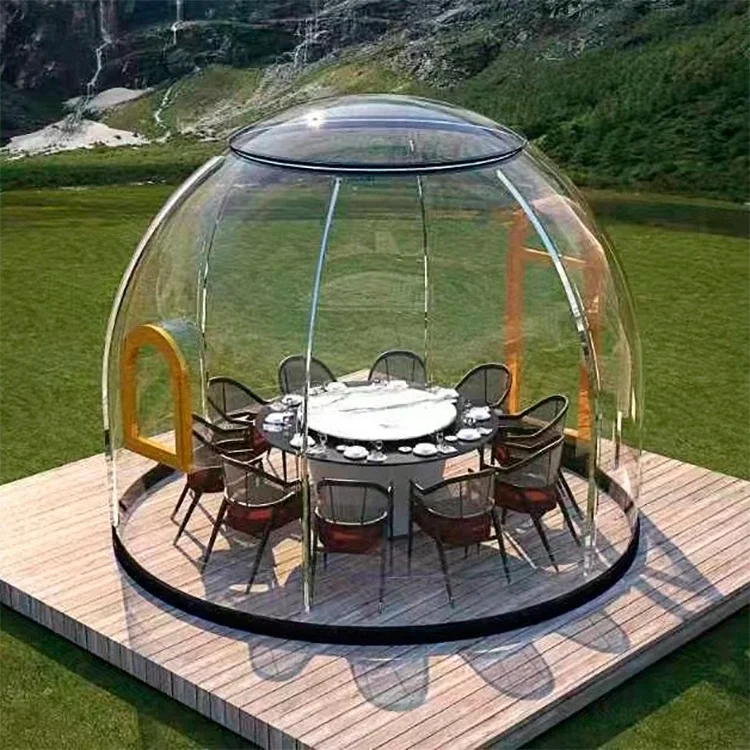 Scenic camping tent restaurant net celebrity tent flame retardant dome shape polycarbonate sheet starry bubble house supplier