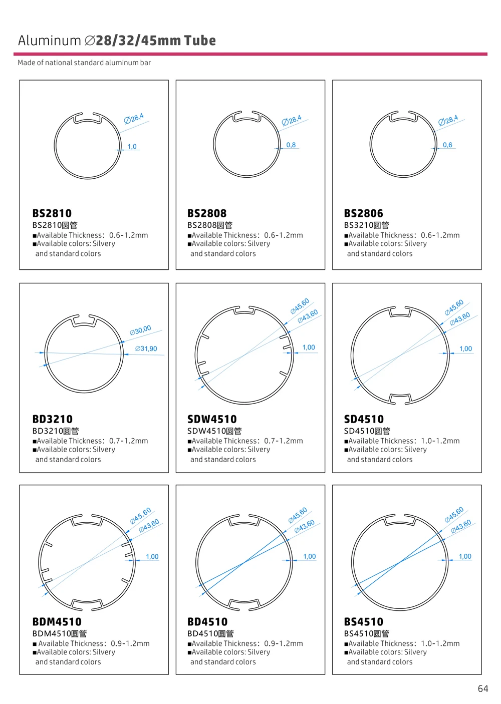 Aluminum 38mm Tube For Roller Blinds Components 38mm Pipe For Zebra