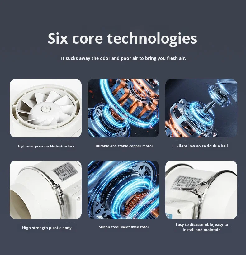 Powerful Circular Duct Fan, 4", 5", 6", 8"inch - detail 4