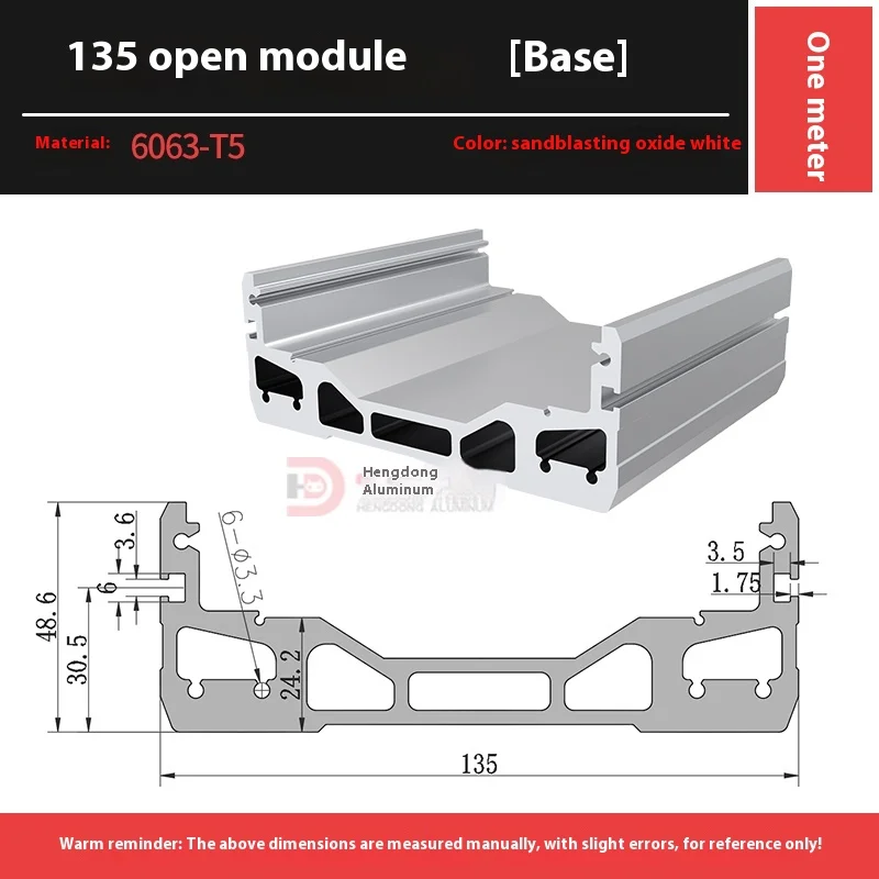 135 Module Aluminum Profile 6000 Series for Sliding Table Linear Motion Platform 135 Semi-Enclosed Fully Cutting supplier