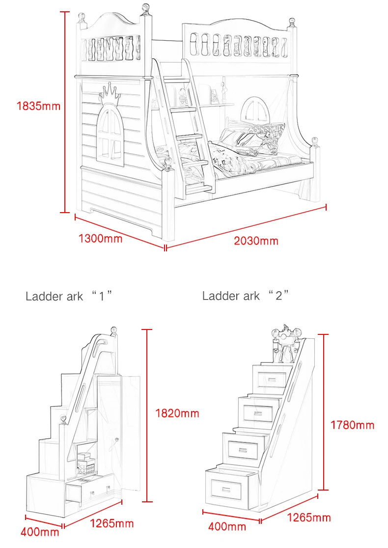2019boy And Girl Used Funky Children Kids Pink And Blue Bunk Bed