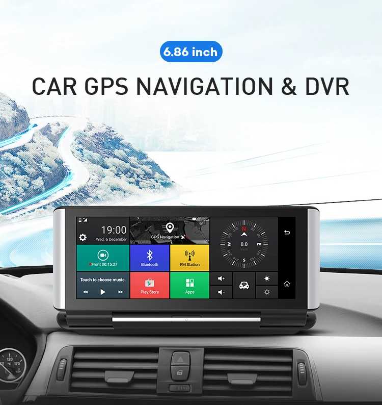 Dash Cam 7 `` HD Car DVR Dash Camera เลนส์คู่พร้อมกล้องมองหลังวิดีโอกล้องบันทึกภาพอัตโนมัติในรถยนต์กล้องวิดีโออัตโนมัติ