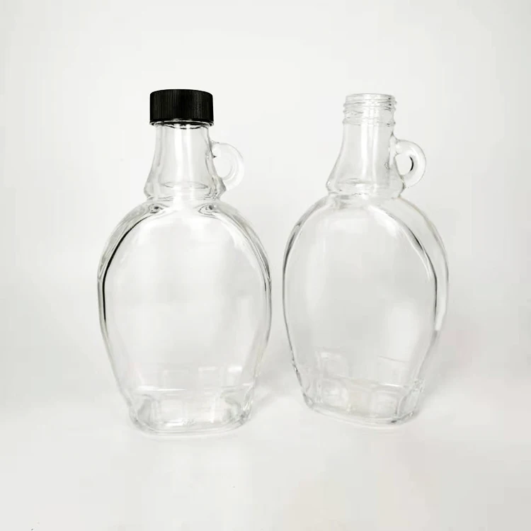 250ml Wholesale Clear Glass Material Empty Maple Coffee Syrup Bottles