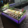 Stainless Steel Glass LED Light Ice Trough Seafood Restaurant Buffet Sashimi Drink Beer Ice Tray Ice Trough