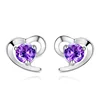 2019 Trending Product Jewelry Ear Rings 925 Silver Heart Shape Zircon Women Girls Elegant Stud Earrings