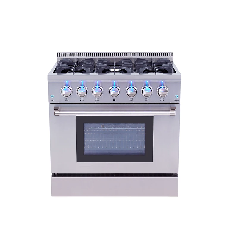 36 Inch 6 Top Burner Gas Cooking Range Gas Stove With Commercial