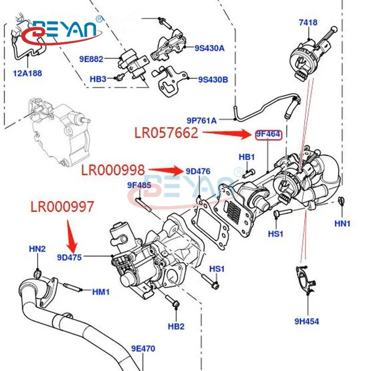 2.2 Diesel Egr Valve Sensor For Cooler C2s52516 Lr057662 For Land Rover Freelander Evoque