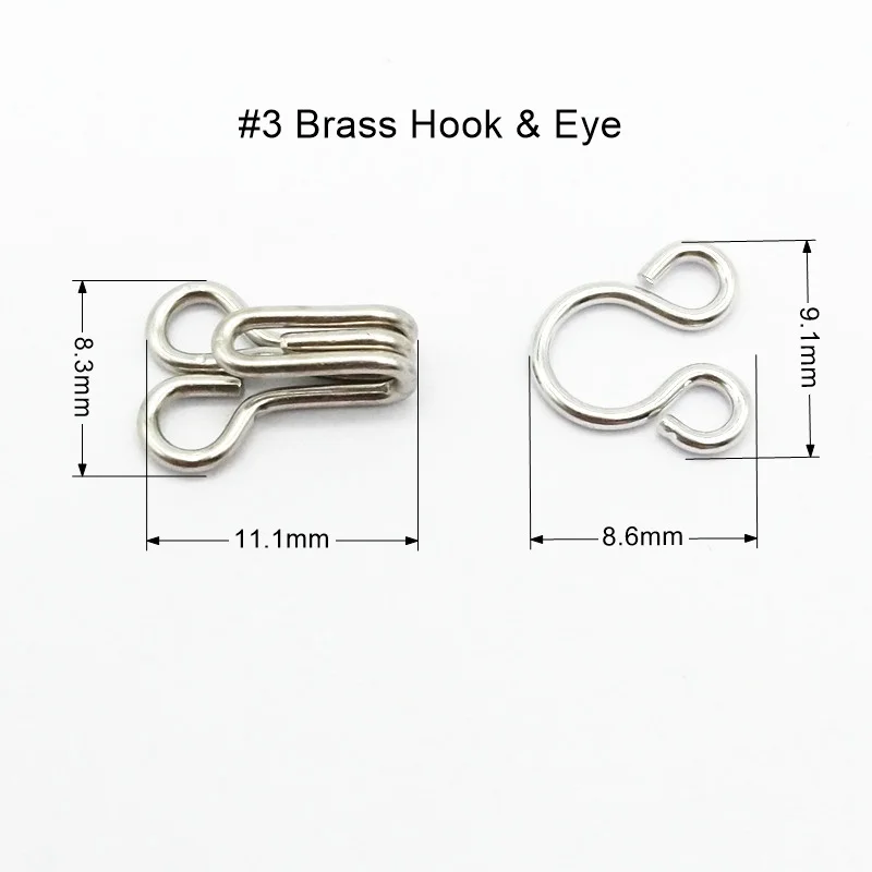 3 Brass Hook And Eye In Silver Color,Metal Hook And Eye For Bra Buy