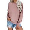 Casual Cotton Blend Pullover Sweatshirt Long Sleeve Tops