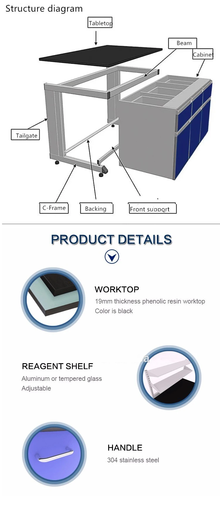 Cheap Factory Prices Chemistry Laboratory Laboratory Furniture, Pharmaceutical Factory Steel Lab Bench/