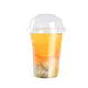 PET cold drinking plastic cup 500ml 16 ounce disposable pearl milk tea creative beverage cups takeaway package