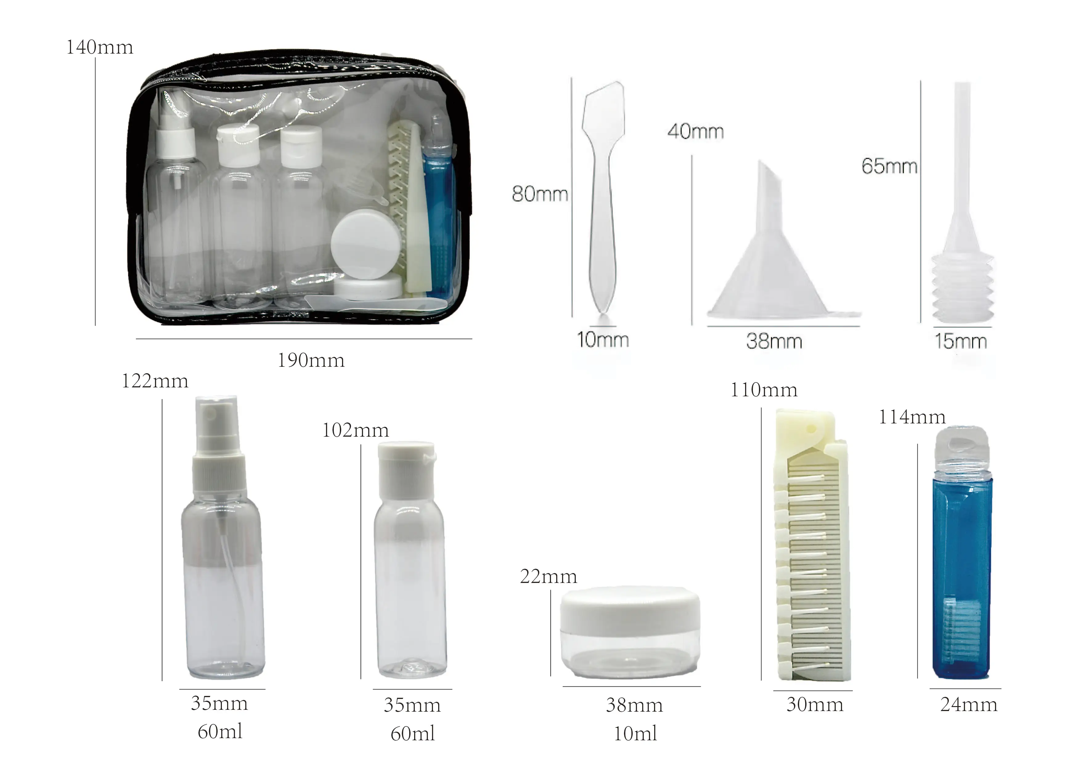 Travel Bottle Set Bottles Toiletries Liquid Containers For Cosmetic