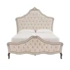Luxury Wooden furniture European Royal style king size white double bed