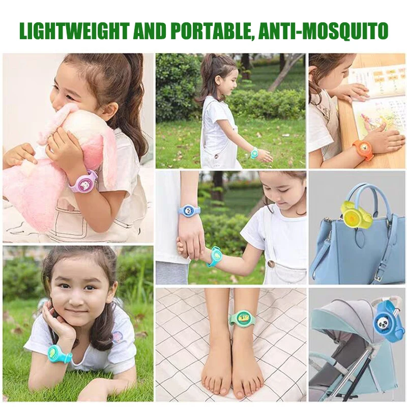 shiny anti mosquito band Reusable Cartoon Baby citronella Silicone Mosquito Repellent Bracelets Watch