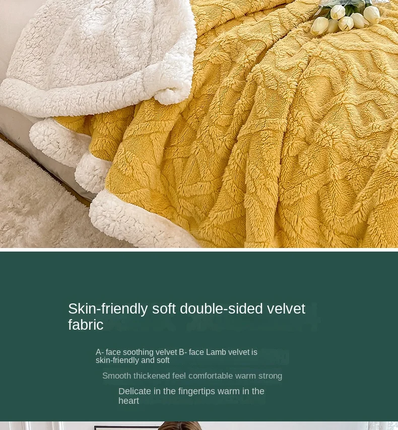 New Embroidered Modern Knitted Taffeta Fleece Eco-friendly Double Layer Thickened 100% Polyester Solid Color Autumn Winter details