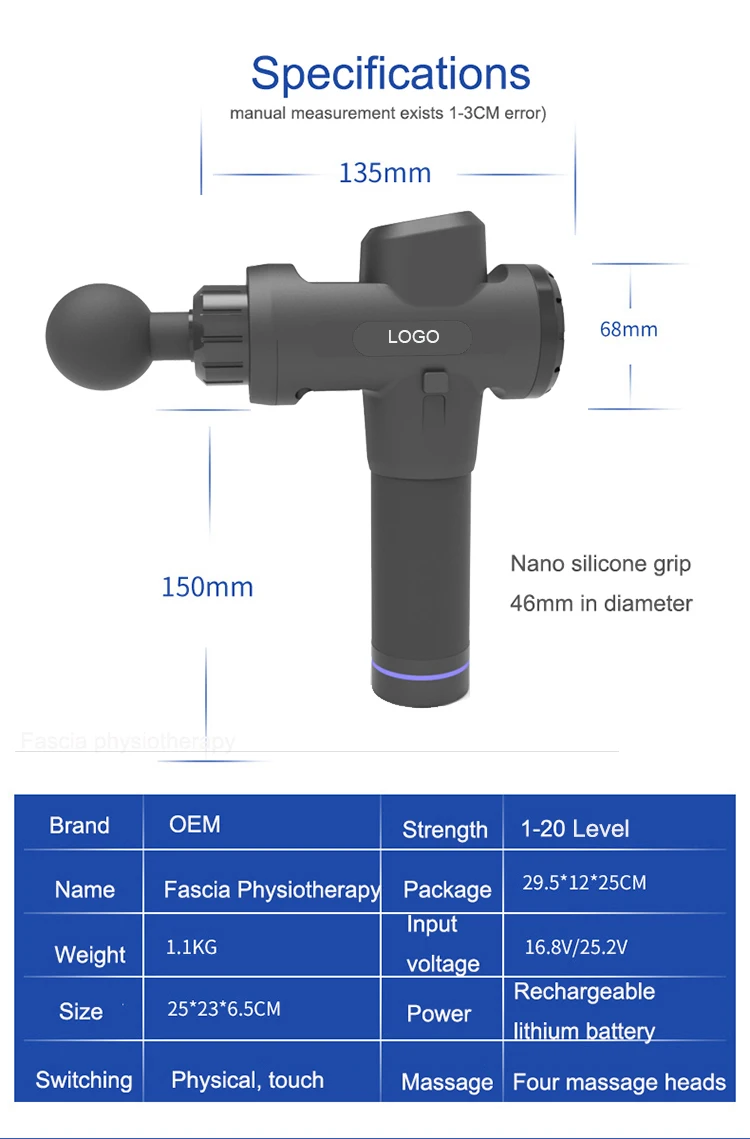 yige fast delivery handle 6 heads massage gun 2019 new design