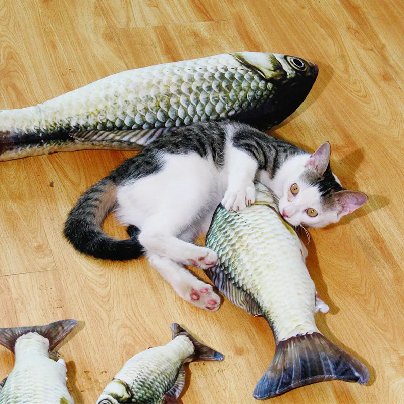 Various Simulation Fish Plush Toy Fabric Catnip Chew Bite Toys Pet Cat Toy #ZH 