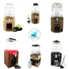 Glass Mason Jar Drink Dispenser Clear Glass Beverage Dispenser With Metal Stand Tap