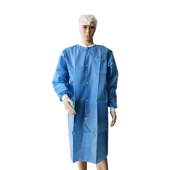 Disposable Lab Coat Sms Jacket With Knitted Cuff Multilayer Safewear
