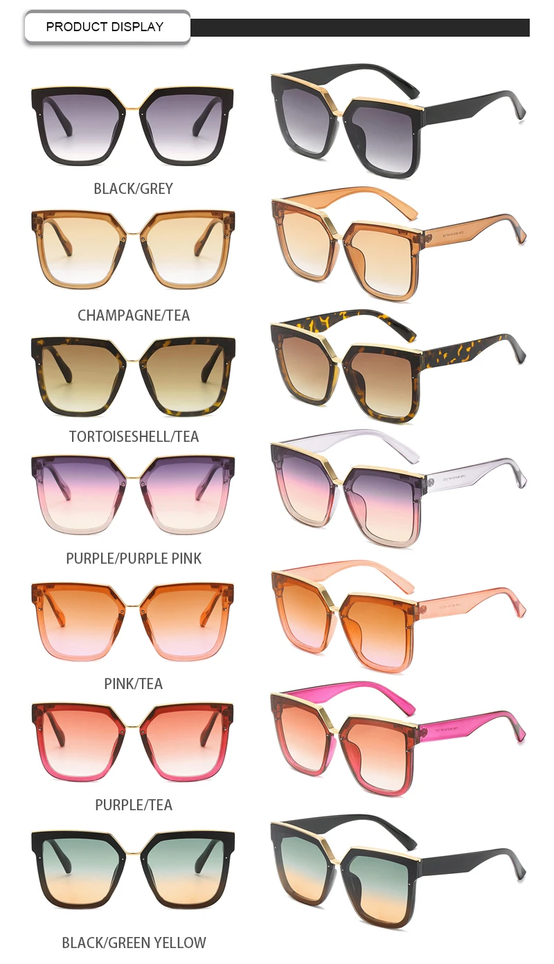 Stylish 90s Gold Frame Sunglasses Photochromic Square Women Eyewear