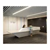 Top 50 Modern Appearance Reception Counter Desk Design White Artificial Marble Modern Office Front Counter Design