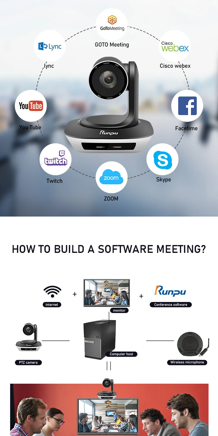 V10h 10x 줌 회의 카메라 60 각도 회의실 웹캠 적외선 원격 제어 255 프리셋 Ptz 카메라 Buy Zoom