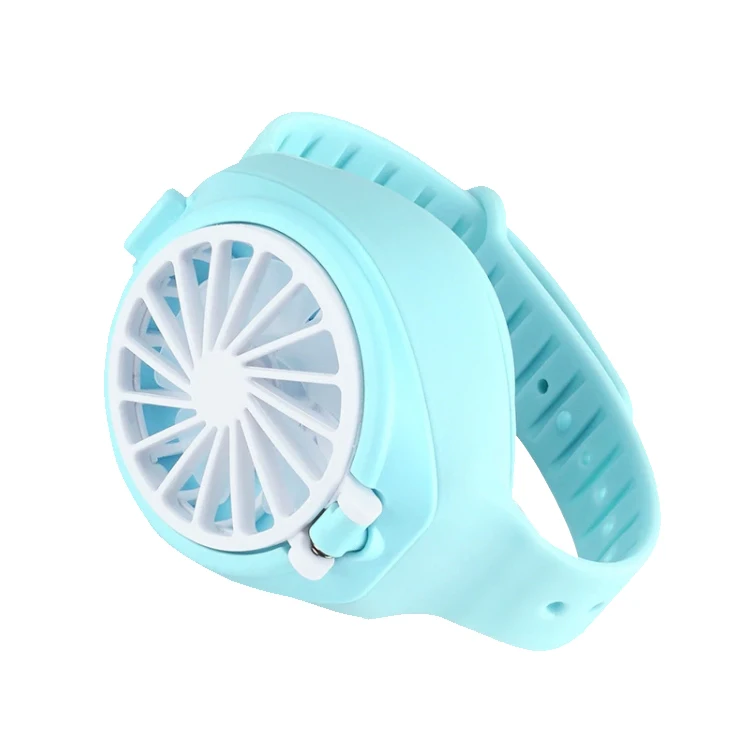 Factory supply new designed Clamshell USB charging kids mini fan watch