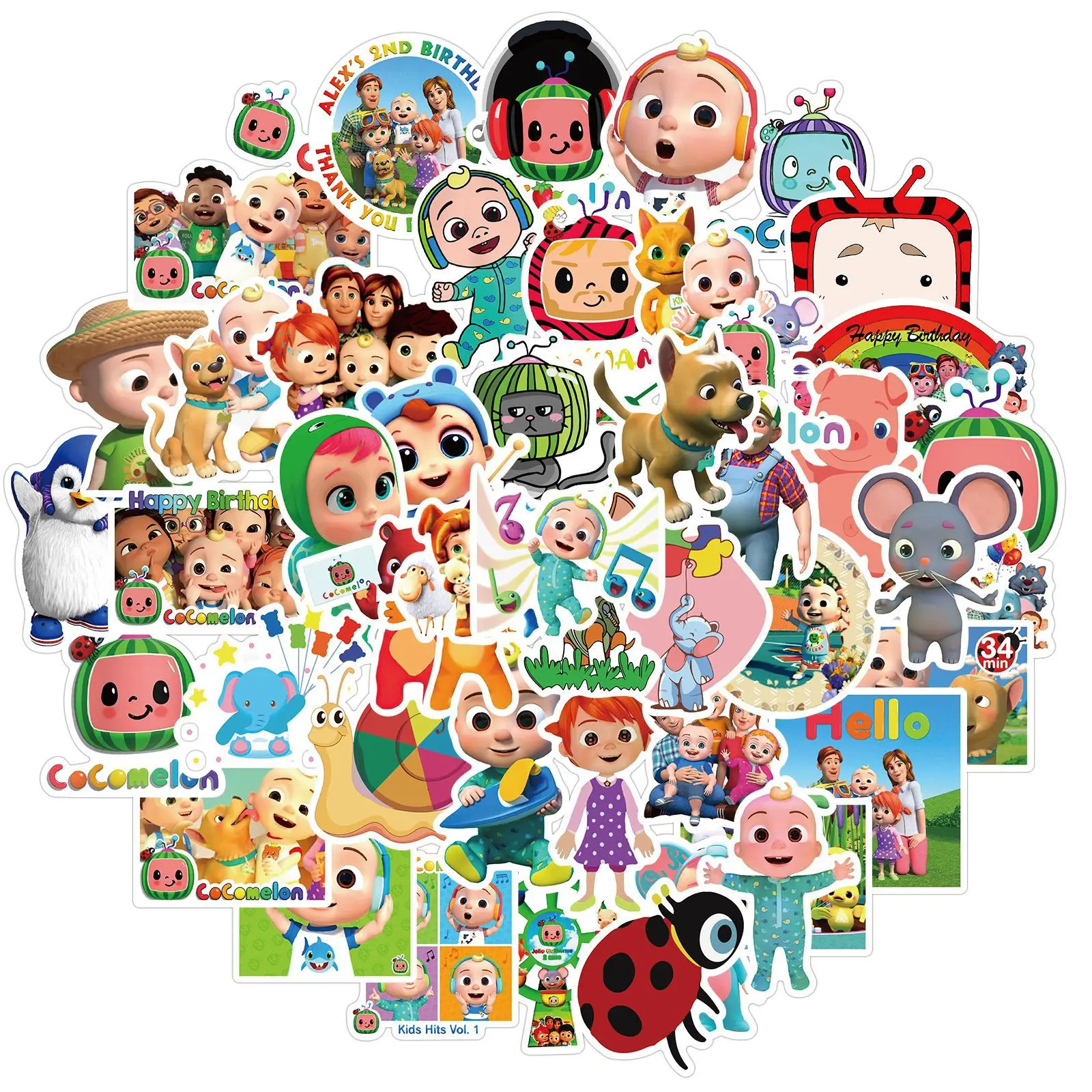 50pcs Cute Children Cocomelon Nursery-rhymes Toy Sticker For Baby ...