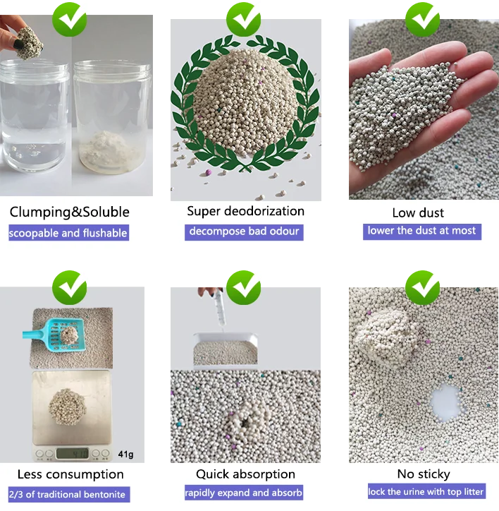 LAZY LADY brand water soluble less dust bulk cat litter wholesale arena para gatos