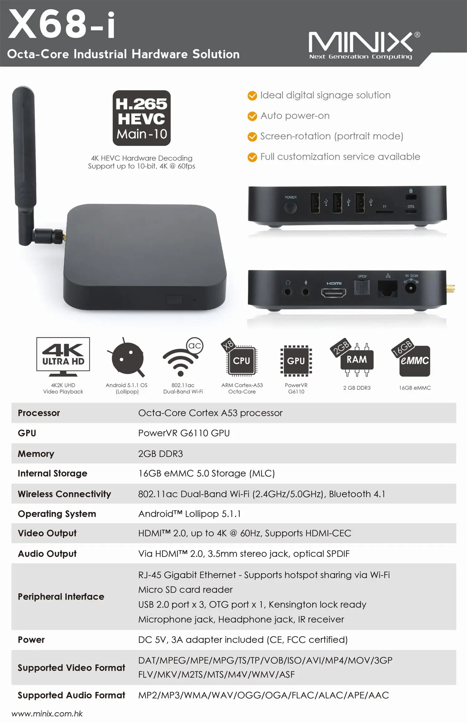 MINIX NEO X68i RK3368 2G 16G Android 5.1 or Android 6.0 Octa Core Mini PC  industrial computer portable Smart TV Box MINIX X68i| Alibaba.com