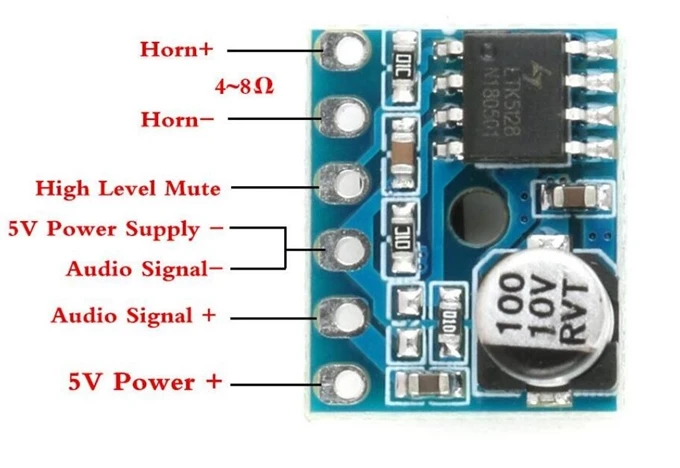 5128 5W Mono Digital Amplifier Board Mini Class D Audio Power Amplifier Module 