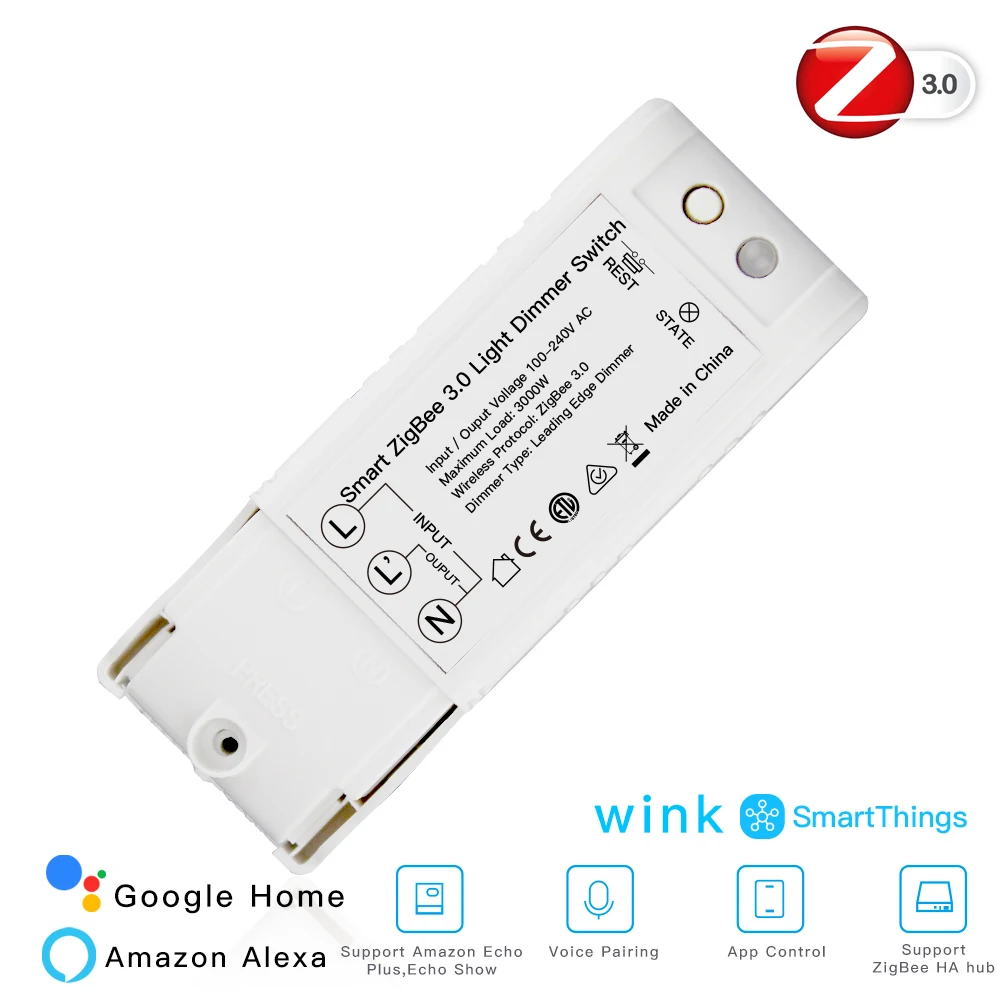 DIY Smart Dimmer Switch Zigbee 3.0 Home AutomationRemote Control Work with Echo Plus Alexa SmartThings Fit for Most Zigbee Hub - ANKUX.COM