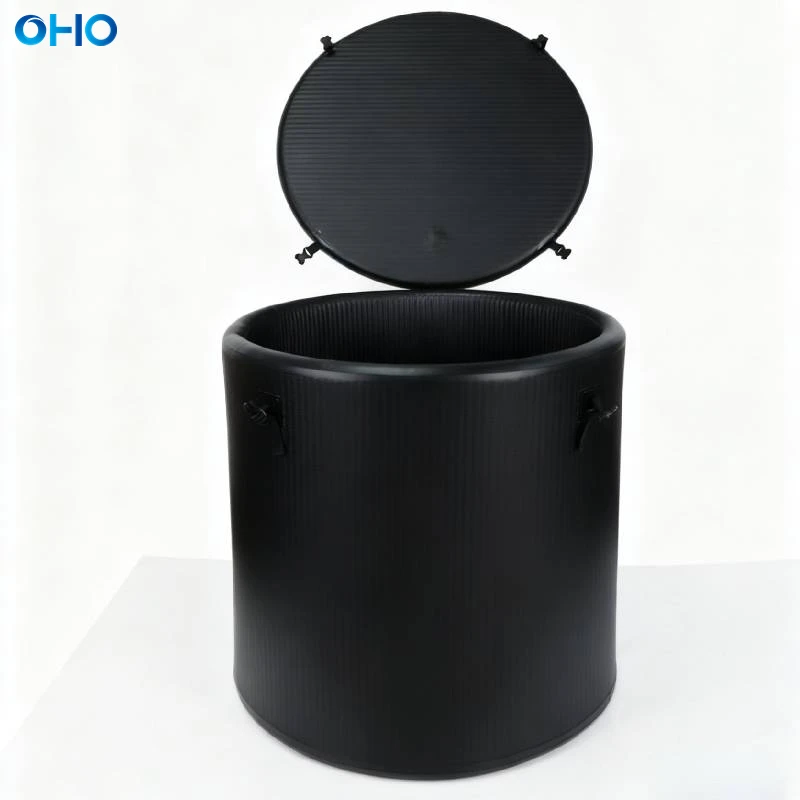 OEM ODM 5cm Drop Stitch Material Round Ice Bath Barrel Portable Cold Plunge Ice Bath Tub for Sale factory