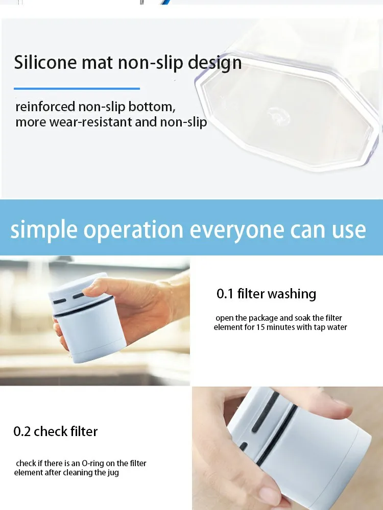 ion exchange resin water softener pitcher desktop water filter jug