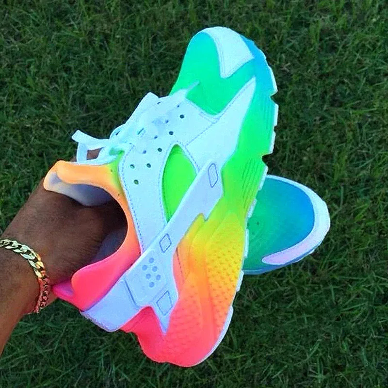 multicolor neon sneakers