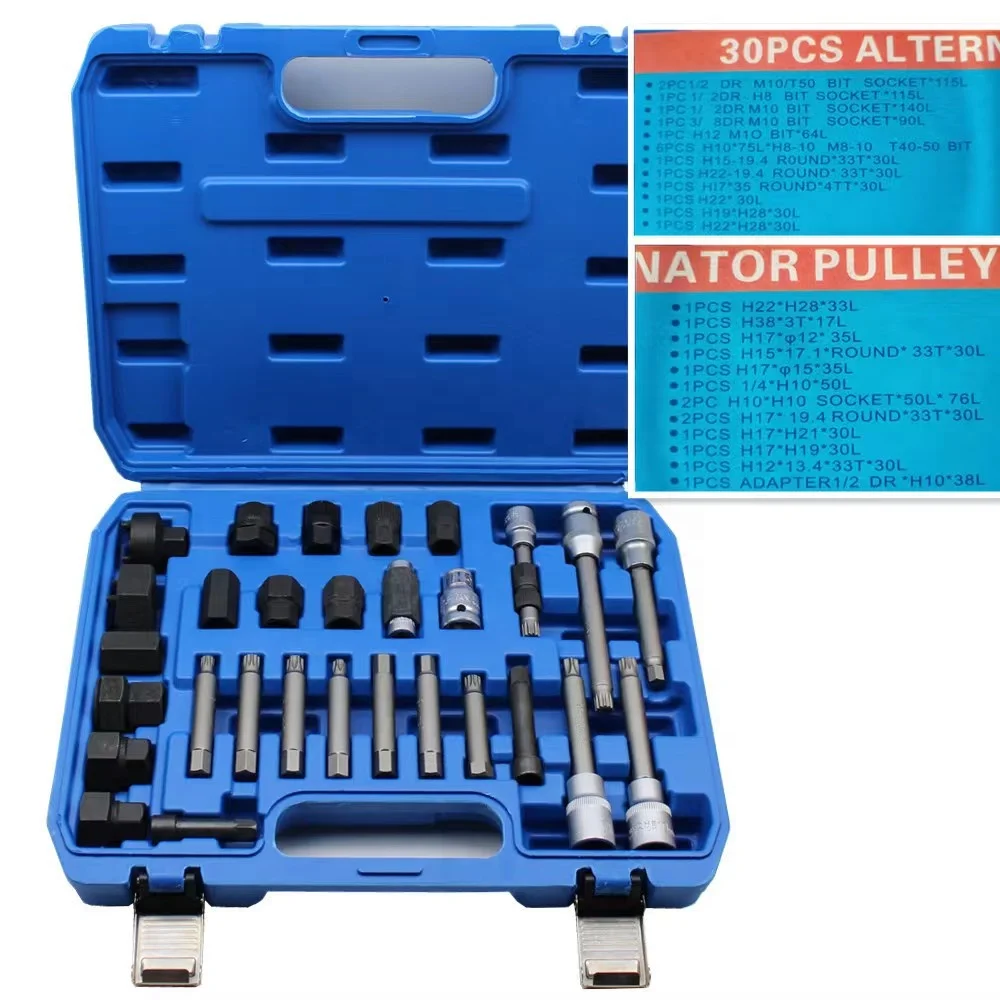 13 Pcs Alternator Pulley Tool Kit Generator Repair Tool Freewheel