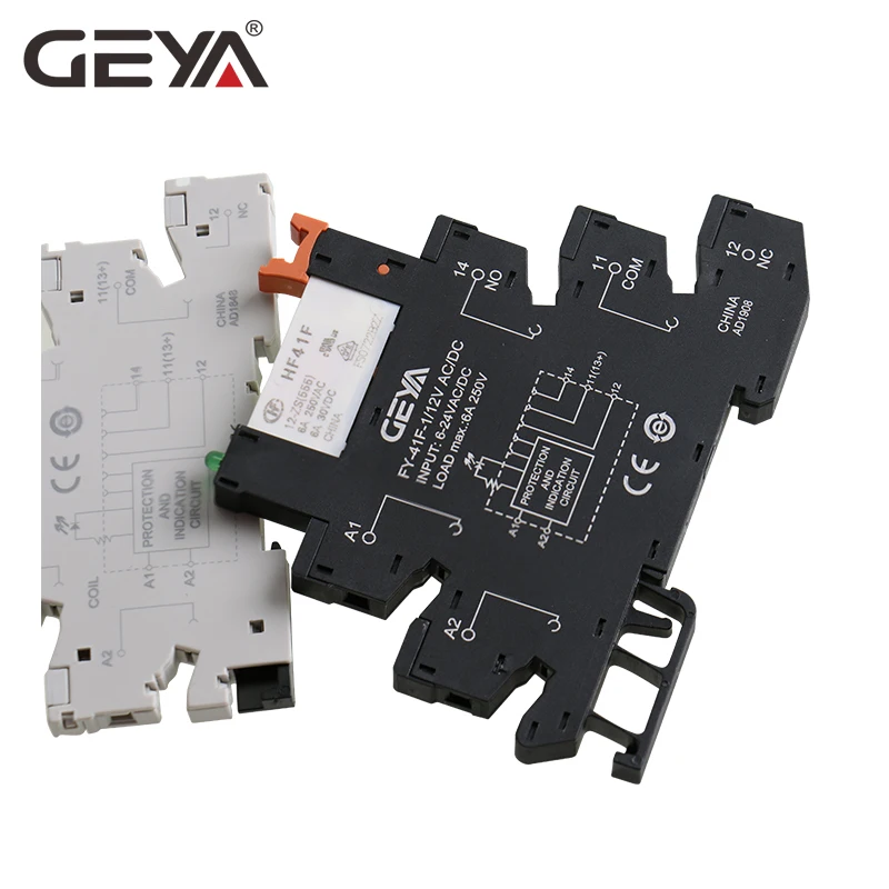 Geya Fy-41f-1 Slim Plc Relay 1 Channel Relay Module 12v 24v Ac Dc Relay ...