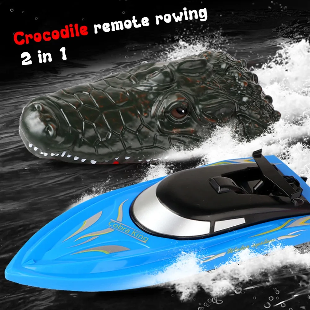 Dowellin Rc Crocodile Head 2.4g Rc Boat Simulation Spoof Children Toys ...