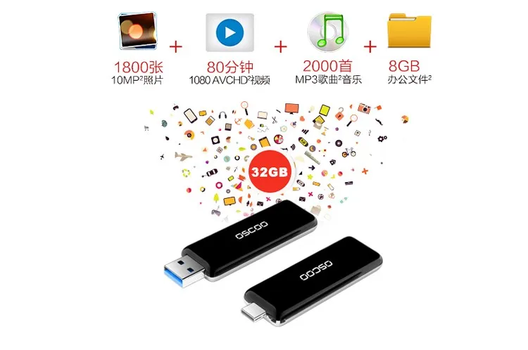OSCOO Type C 3.1 to USB 3.0 A OTG USB Flash Drive for phone 128GB - ANKUX.COM