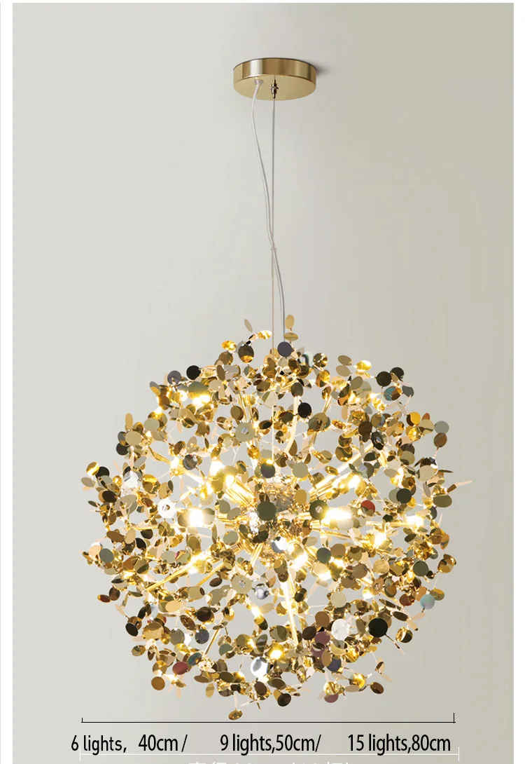 Round LED modern luxury gold chandelier lighting fixture designer pendant lighting  chandeliers