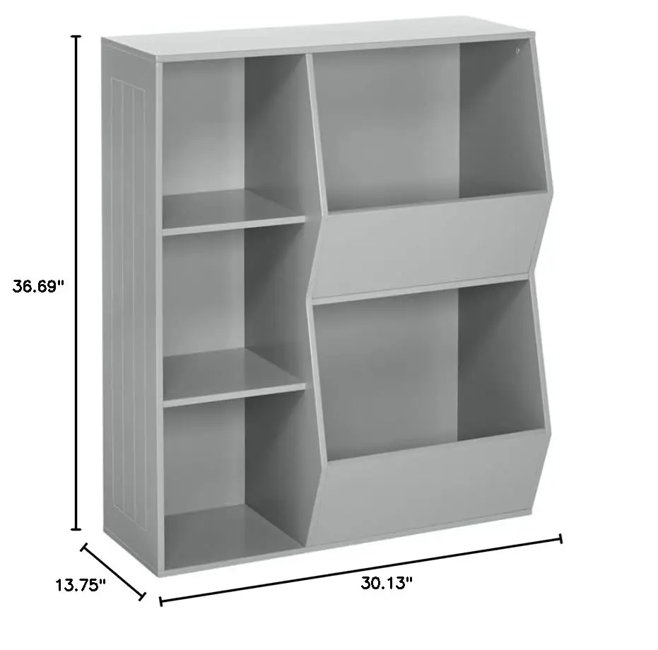 Two Large Veggie Bins Toy Storage Cubby Three Cubbies Wooden Bookcase