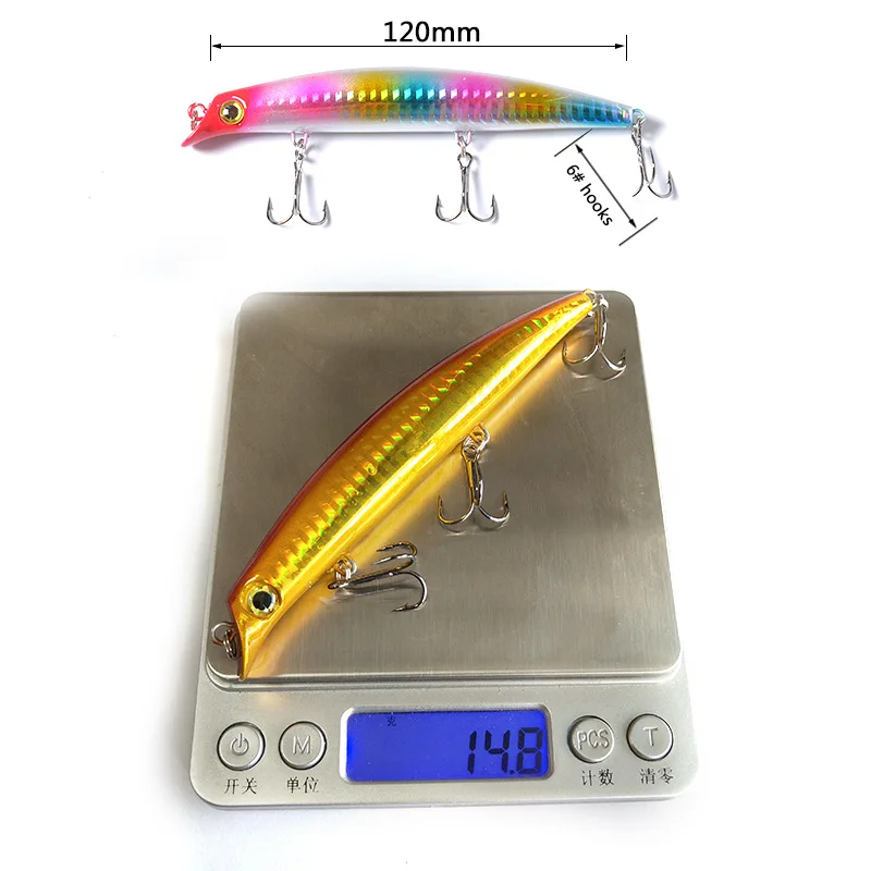 Peche Pesca Wholesale Hard Bait 12cm 15g Floating Minnow Eyelets