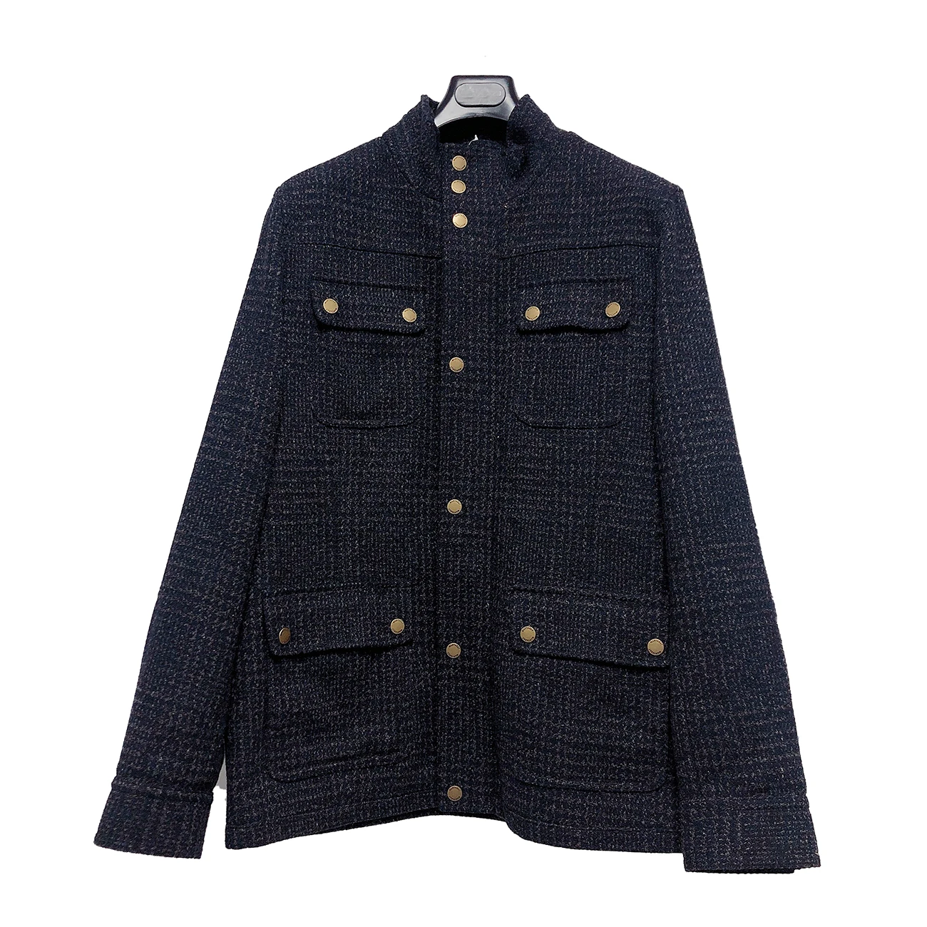 
Own factory high quality manufacturer ODM and OEM men navy military wool coat with four functional pockets 