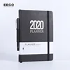 2019-2020 Blue sky day designer color inner pages leather cover pink a5 project planner notebook with pen pretty