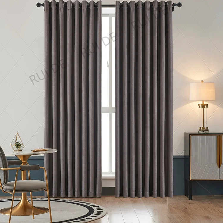Simple And Stylish European Solid Color Living Room Bedroom Curtains