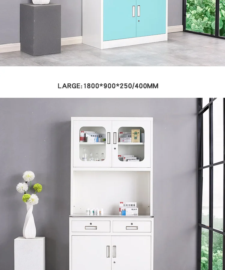 Easy Clean Rectangle Stainless Steel Chinese Medicine Hospital Pharmacy For