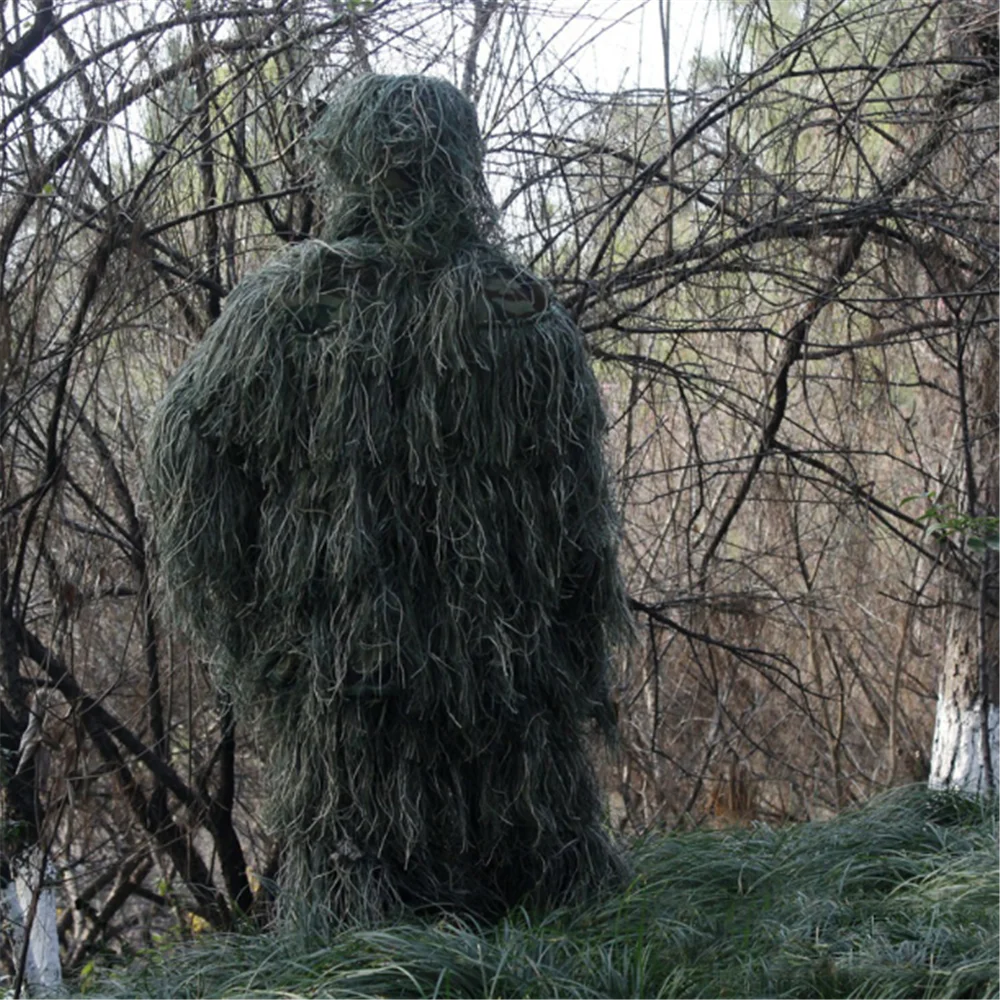 Details about   Camouflage Suits 3DWoodland Clothes Hunting Military Tactical Sniper Ghillie Set 